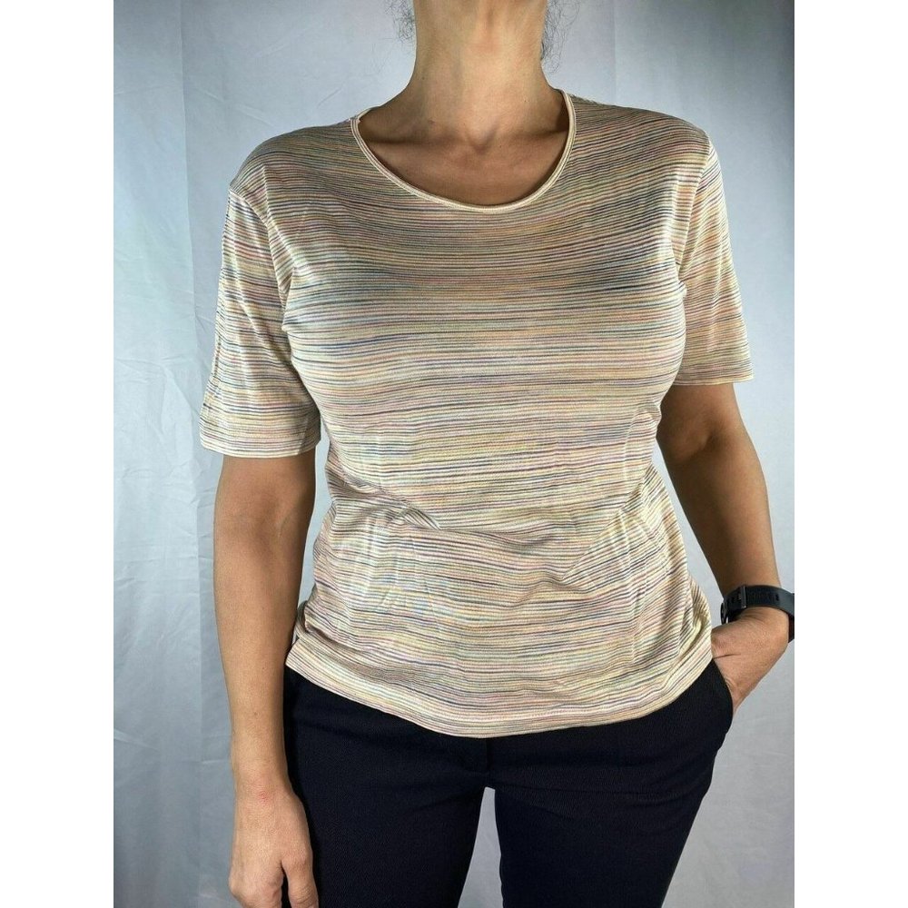 Missoni Sport Pastel Stripe Short Sleeve Shirt Vin